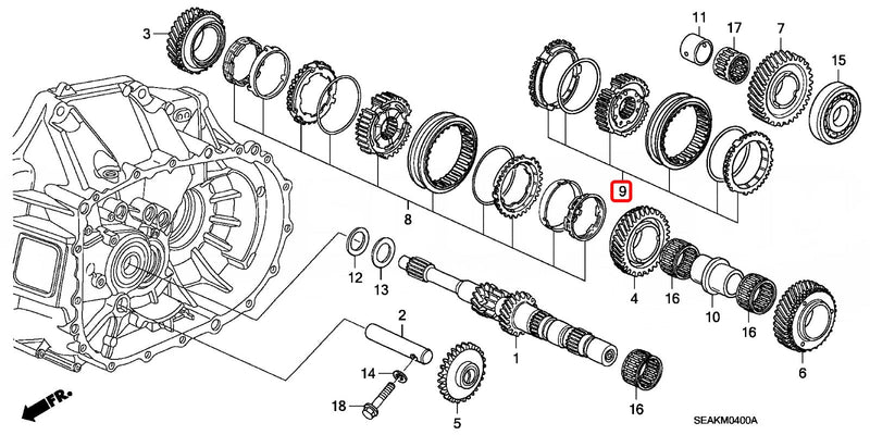 Genuine Honda synchro/sleeve/slider kit 5-6 gears - Honda - CL7 - 23626-PNS-315 - RZCrewGarage