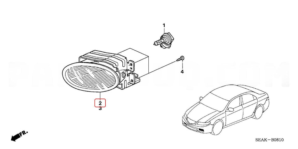 Genuine Honda Parts - Unit Fog Light R - Honda - Accord Euro R CL7 - 33901-SEA-J51 - Rzcrew Garage