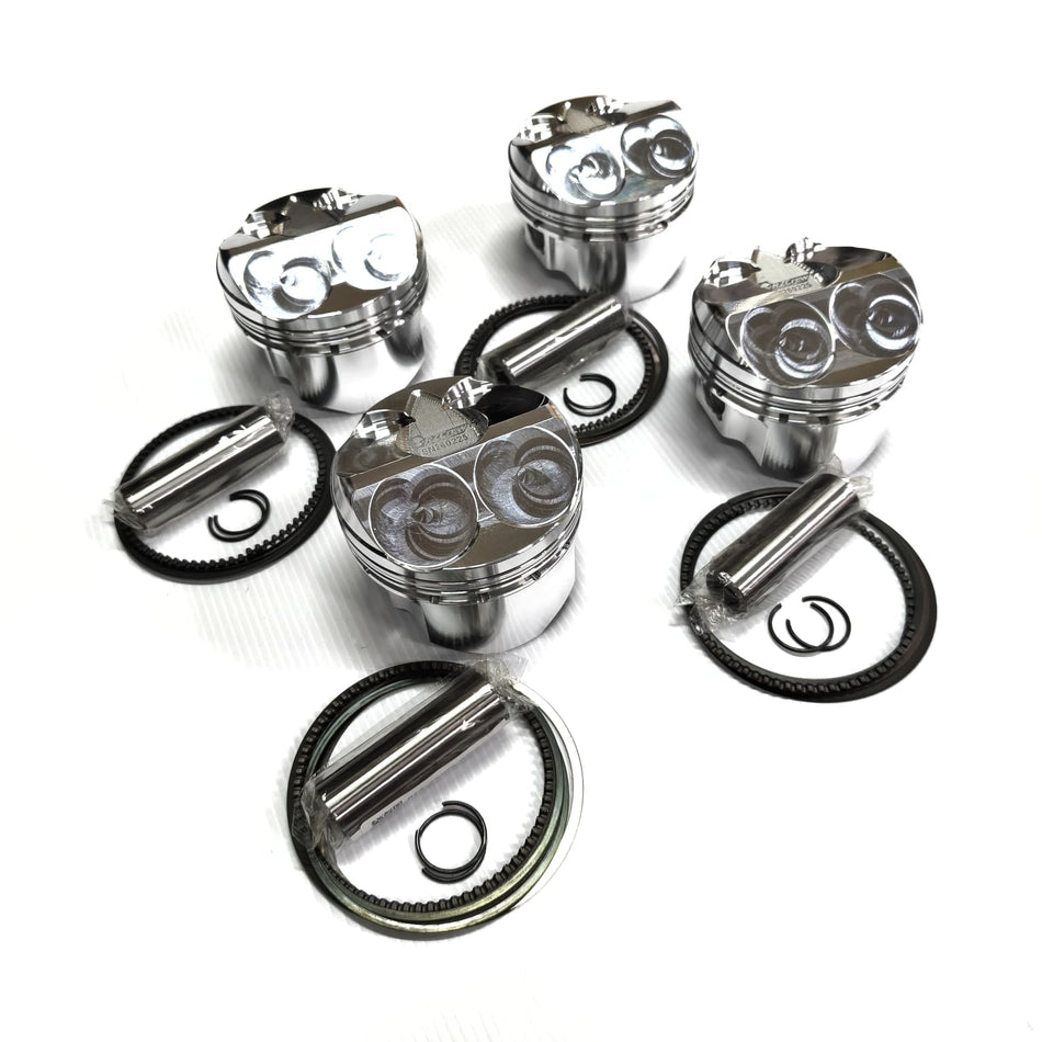 Rzcrew Racing - Forged Pistons 83mm - 8:5 to 15:0 Compression Ratio - Mitsubishi - 4G93 GDI Turbo