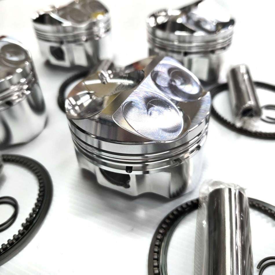 Rzcrew Racing - Forged Pistons 83mm - 8:5 to 15:0 Compression Ratio - Mitsubishi - 4G93 GDI Turbo