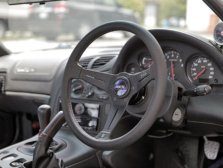 HKS - NARDI Collaboration Steering Wheel - 3 Spokes Leather - 75mm Dish-51007-AK668 - RZCrewGarage
