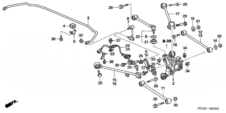 Genuine Honda Parts - Genuine Honda Parts - LINK COMP., R. RR. STABILIZER - Honda - Accord Euro R CL7 - 52320-S84-A01 - Rzcrewgarage