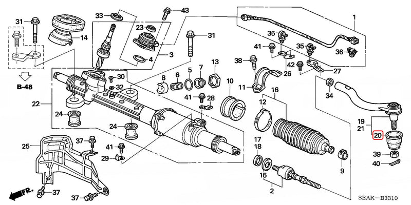 Genuine Honda Parts - Genuine Honda Parts - Boot Tie Rod End (NOK) - Honda - CL7 - 53546-S84-003 - Rzcrewgarage