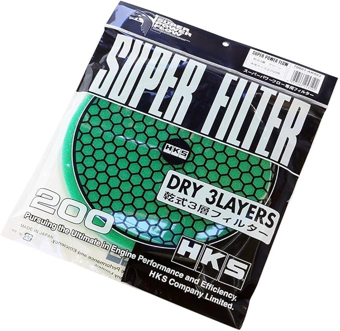 HKS Super Power Flow Replacement Filter (200mm Color: Green) - 70001-AK022
