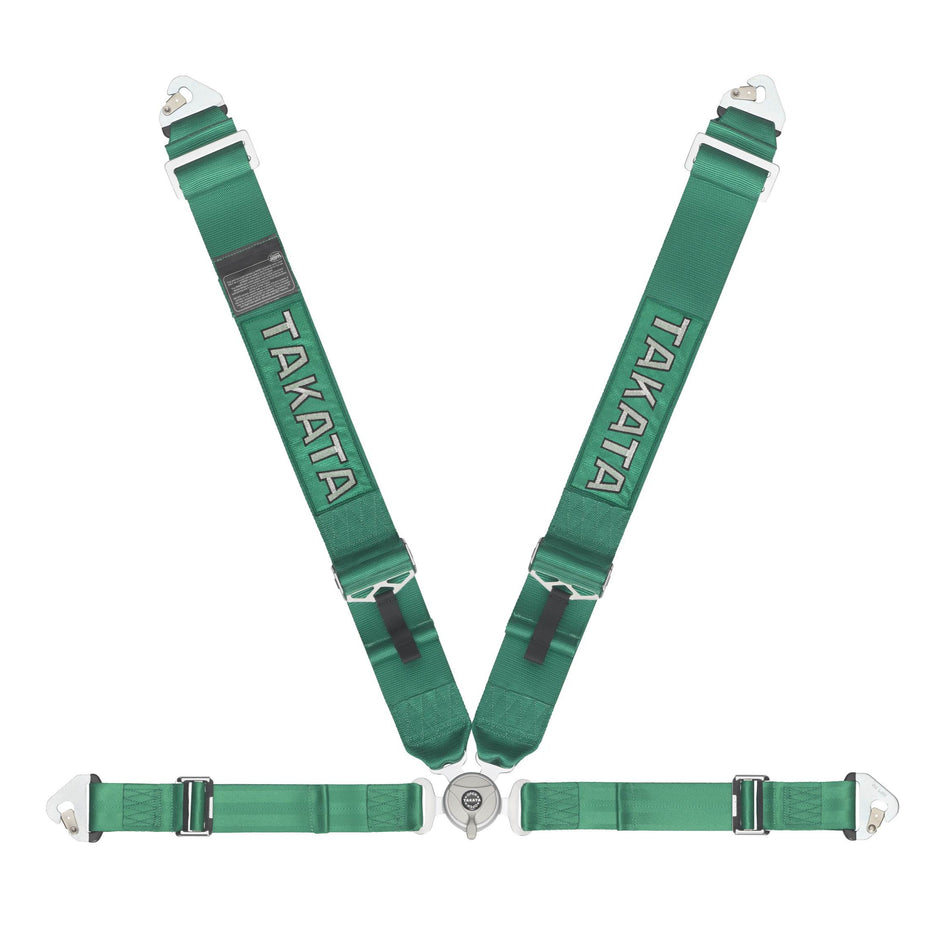 TAKATA Race 4 Snap On Harness - FIA Approved - Green / Black