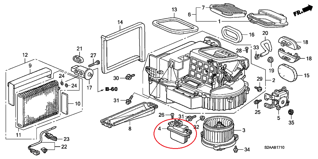 Genuine Honda Parts - Blower Motor Resistor - Honda - AP1/AP2 - 79330-S2A-003 - Rzcrewgarage