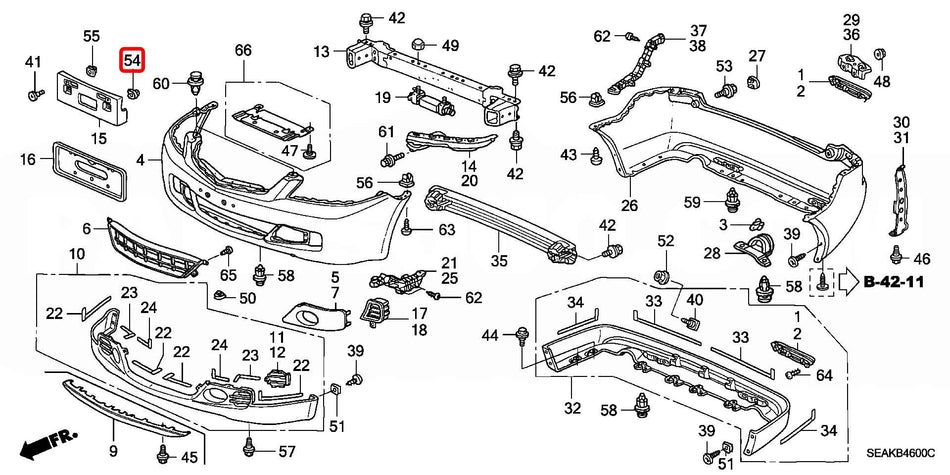 Genuine Honda Parts - NUT, CLIP, 6MM - Honda - Accord Euro R CL7