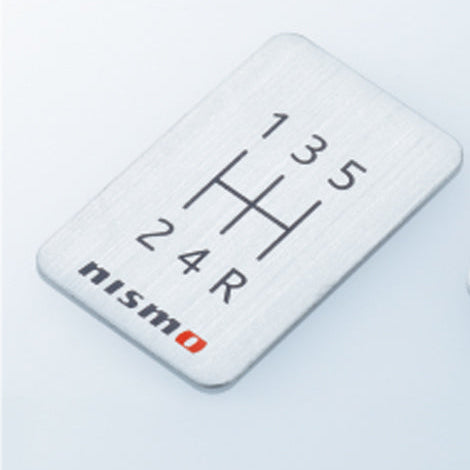 Nismo - ALUMINUM SHIFT PATTERN LABEL, 5-SPEED - 96935-RN008 - Rzcrew Garage