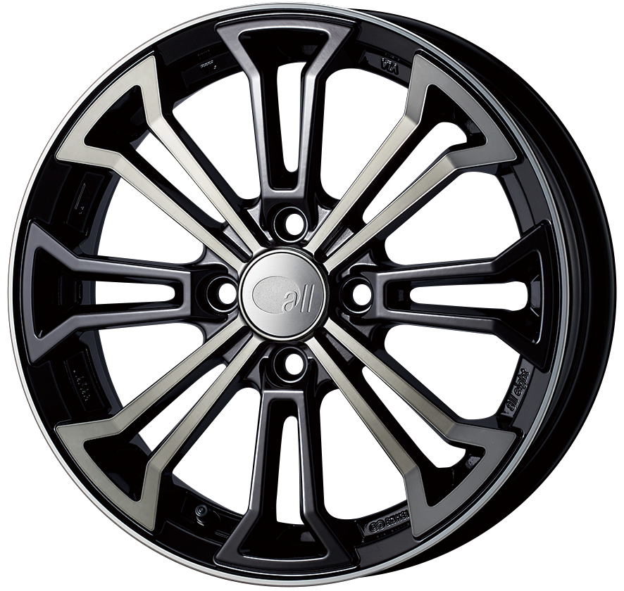 Enkei Japan all eight -4S- - 15x5J - 4x100 - ET: 45 (Black Clear) - JDM-ALL8-55-4100-45BK