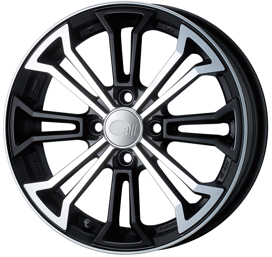 Enkei Japan all eight -4S- - 15x5J - 4x100 - ET: 45 (Matte Machined Black) - JDM-ALL8-55-4100-45MMB