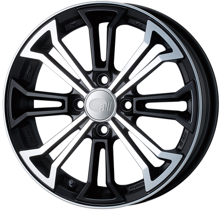 Enkei Japan all eight -4S- - 15x5J - 4x100 - ET: 45 (Matte Machined Black) - JDM-ALL8-55-4100-45MMB