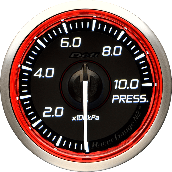 Defi Racer Gauge N2+ (Red) Oil Pressure Gauge - 52mm - 10 Bar-DF19202 - RZCrewGarage
