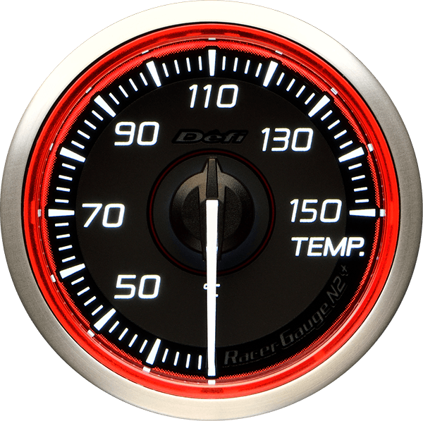 Defi Racer Gauge N2+ (Red) Water Temperature Gauge - 60mm - 30-150C-DF19702 - RZCrewGarage