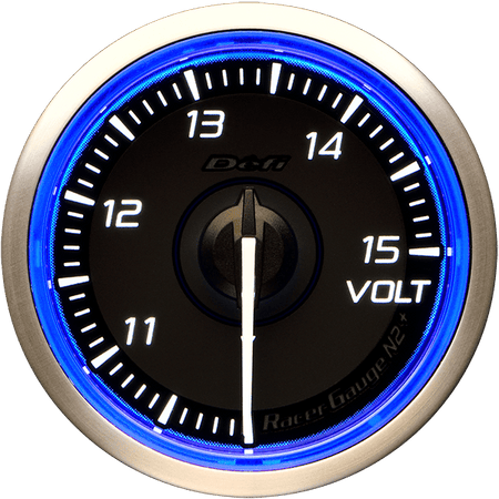 Defi Racer Gauge N2+ (Blue) Voltage Gauge - 52mm - 12V-DF19401 - RZCrewGarage