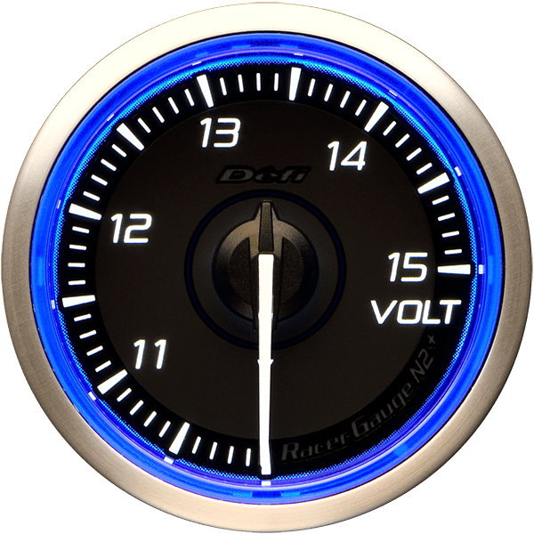 Defi Racer Gauge N2+ (Blue) Voltage Gauge - 52mm - 12V-DF19401 - RZCrewGarage
