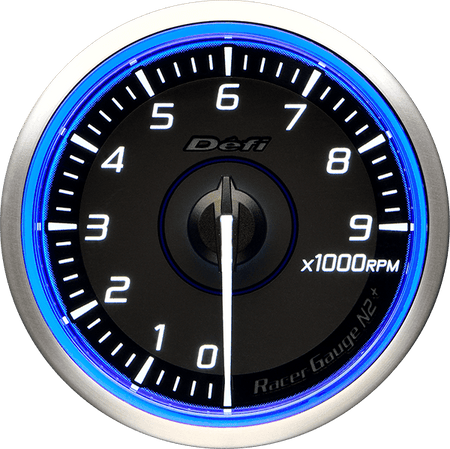 Defi Racer Gauge N2+ (Blue) Tachometer Gauge - 60mm - 9000rpm-DF19901 - RZCrewGarage