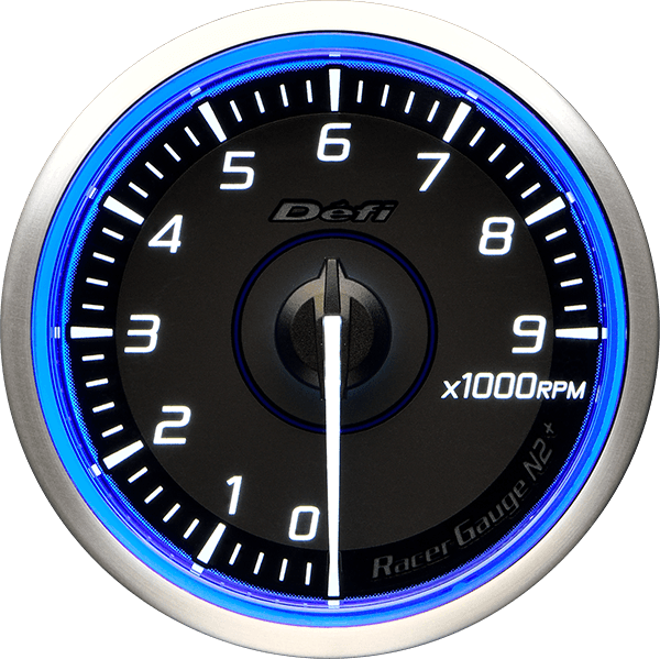 Defi Racer Gauge N2+ (Blue) Tachometer Gauge - 60mm - 9000rpm-DF19901 - RZCrewGarage
