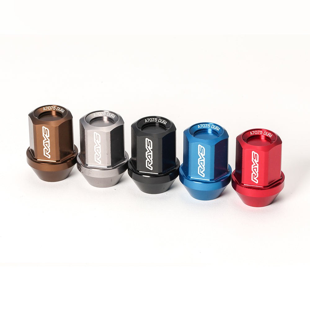 Rays - Duralumin lock and nut set L32 - 4H - Straight - M12x1.25 - (16 Pieces) - RZCrewGarage