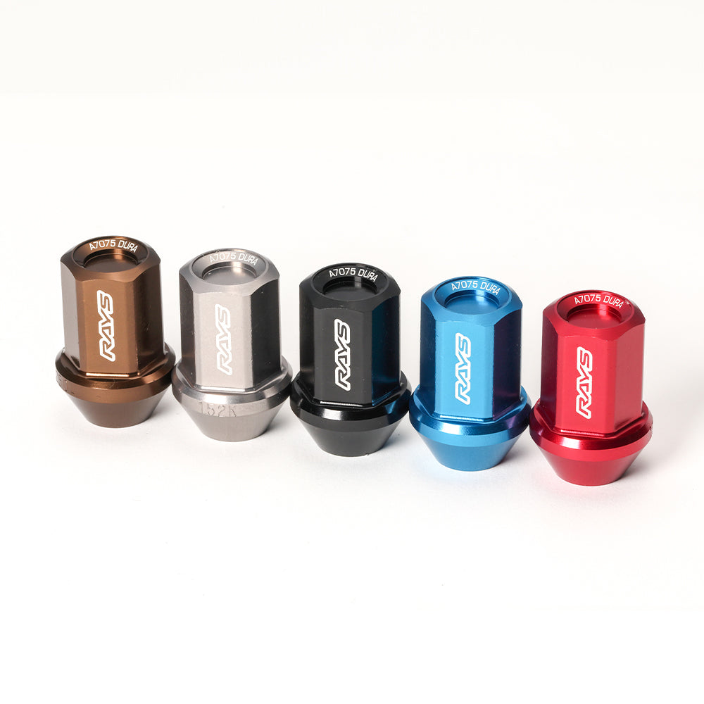 Rays - Duralumin lock and nut set L37 - 6H - Straight - M12x1.25 - (24 Pieces) - RZCrewGarage