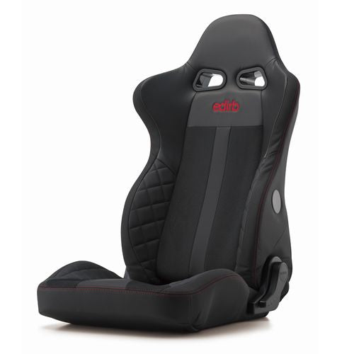 Edirb 054V Red Stitching (Seat Heater) Reclinable Seat - Frp - Black-E57BVP - Rzcrewgarage