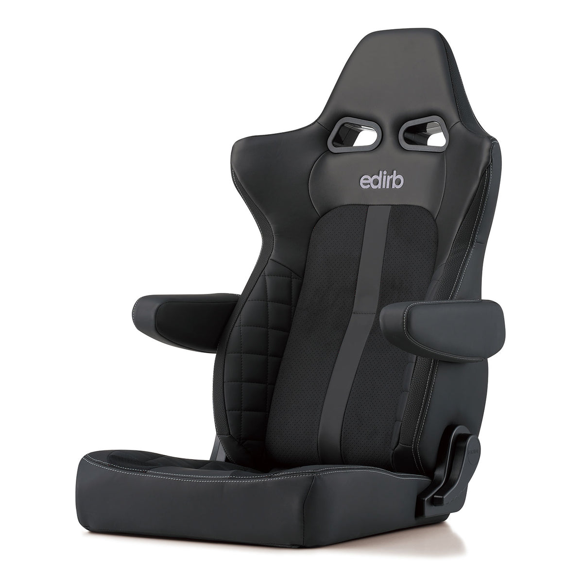 Edirb 064V Grey Stitching (Seat Heater) Reclinable Seat - Frp - Black-E67LVP - Rzcrewgarage