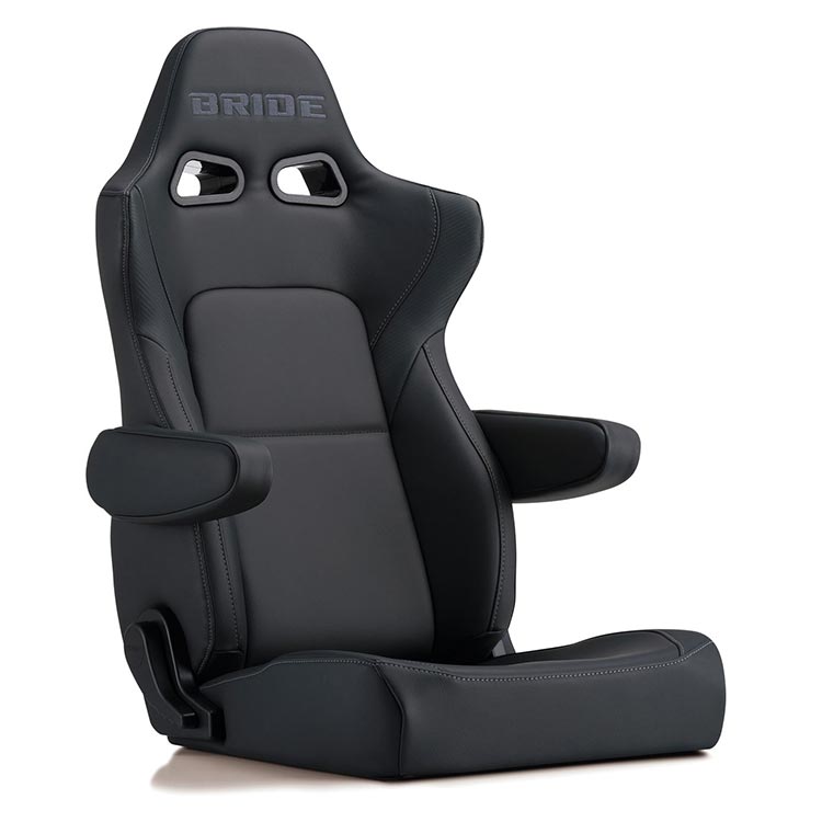 Bride Ergoster Tough Leather Reclinable Seat - FRP - Black-E64TSR - Rzcrewgarage