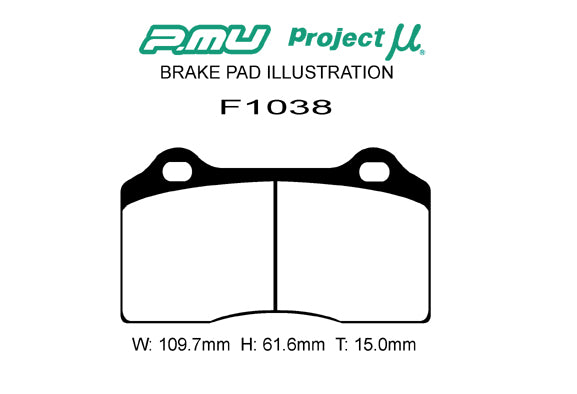 NS-C - Project Mu NS-C Brake Pads F1038 -  Thickness 15 - Rzcrewgarage