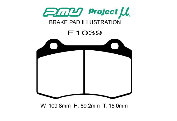 PS Perfect Spec - Project Mu PS Perfect Spec Brake Pads F1039 - brembo Thickness 15 - Rzcrewgarage