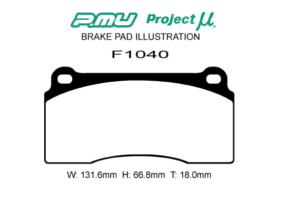 Racing999 - Project Mu Racing999 Brake Pads F1040 - brembo Thickness 18 - Rzcrewgarage