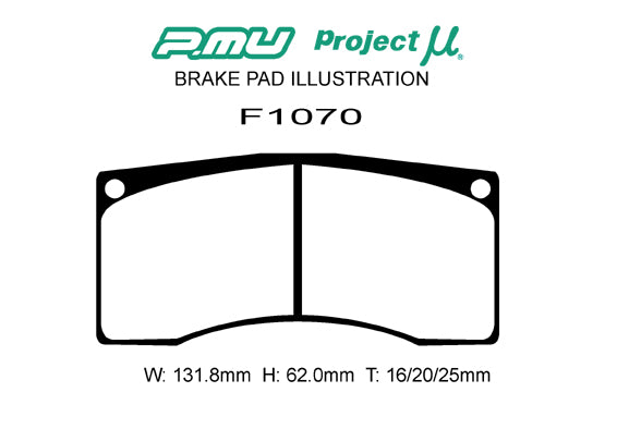 Racing777 - Project Mu Racing777 Brake Pads F1070 - brembo Thickness 16 - Rzcrewgarage
