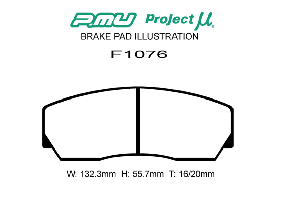 NS-C - Project Mu NS-C Brake Pads F1076 - AP CP3215D50 Thickness 16 - Rzcrewgarage