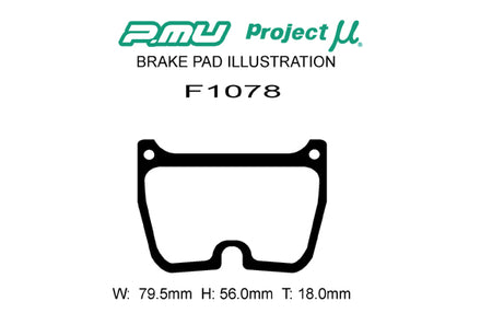 Racing777 - Project Mu Racing777 Brake Pads F1078 - brembo Thickness 18 - Rzcrewgarage
