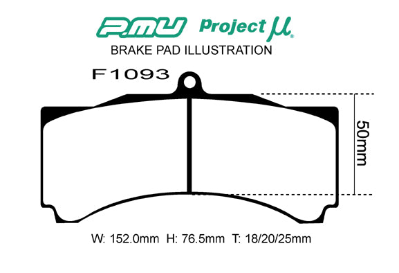 Racing777 - Project Mu Racing777 Brake Pads F1093 - AP CP3558D51 Thickness 25 - Rzcrewgarage