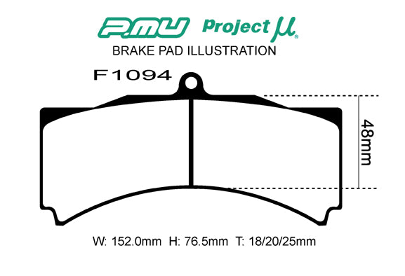 HC+ - Project Mu HC+ Brake Pads F1094 - AP CP3558D46 Thickness 25 - Rzcrewgarage
