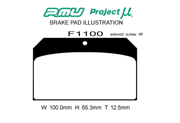 NS-C - Project Mu NS-C Brake Pads F1100 - Willwood outlaw Thickness 12.5 - Rzcrewgarage