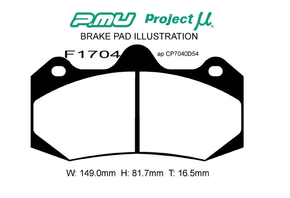 NS-C - Project Mu NS-C Brake Pads F1704 - AP CP7040D54 16.5 - Rzcrewgarage