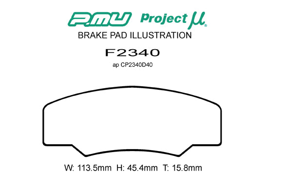 Racing999 - Project Mu Racing999 Brake Pads F2340 - AP CP2340D40 Thickness 16 - Rzcrewgarage