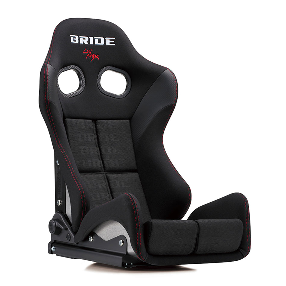 Bride Gias III Black Logo Low Cushion Reclinable Seat - Frp - Black-G62HSF - Rzcrewgarage
