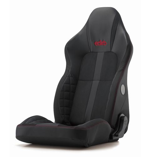 Edirb 132V Red Stitching (Seat Heater) Reclinable Seat - Frp - Black-I35BVP - Rzcrewgarage