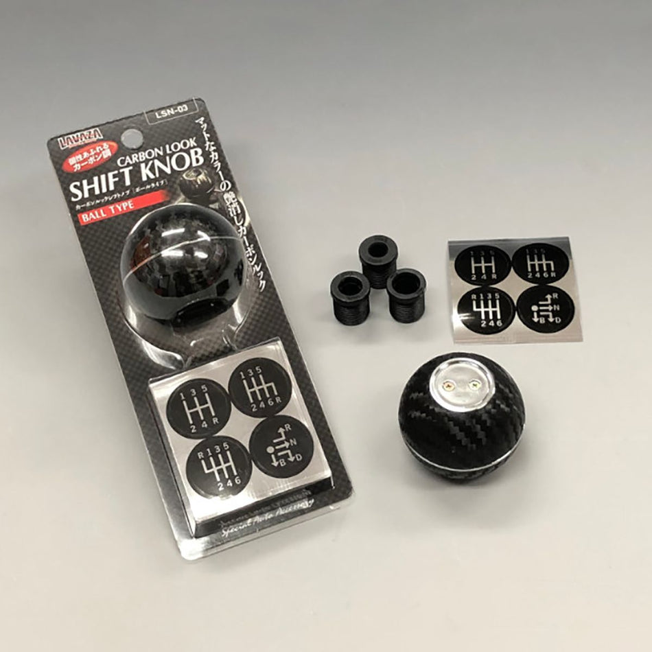 Lavaza - Carbon Look Shift Knob Ball Type Carbon Look-LSN-03 - Rzcrewgarage