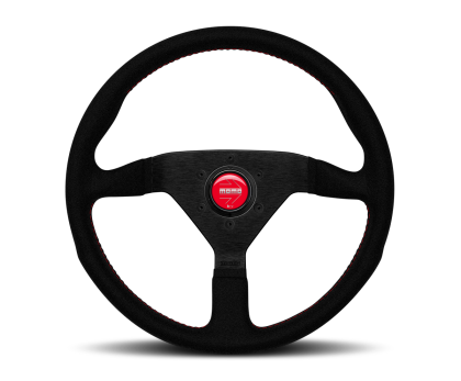 Momo - Monte Carlo Steering Wheels - 350mm Red Stitches Alcantara - Flat Dish-MCL35AL3B - RZCrewGarage