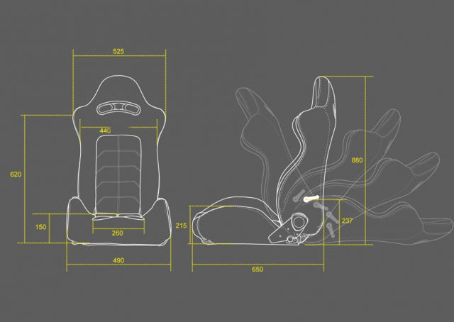 Mugen MX-B Reclinable Seat - Black