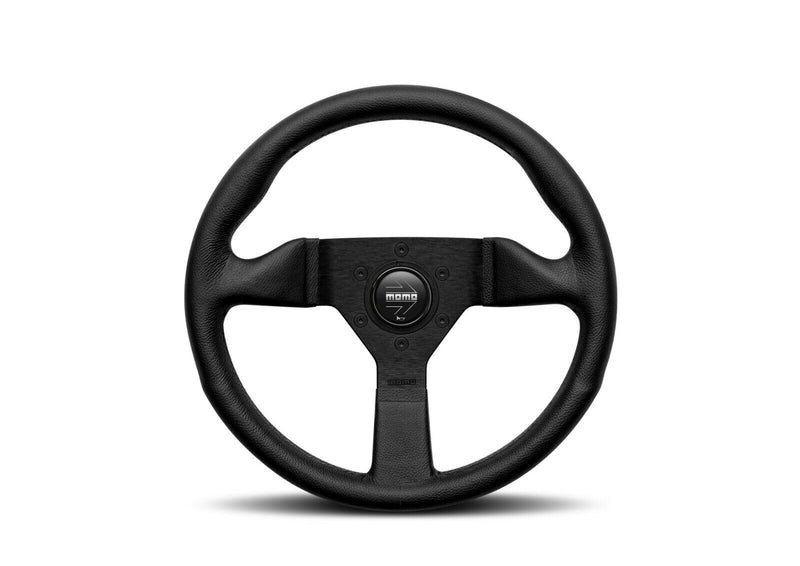 Momo - Monte Carlo Steering Wheels - 320mm Black Stitches Leather - Flat Dish-MCL32BK1B - RZCrewGarage