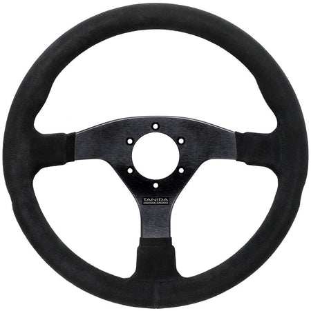 Juran - Racing III 350mm Steering Wheels - 3 Spokes Suede 350mm - FLAT Dish - 364166 - RZCrewGarage