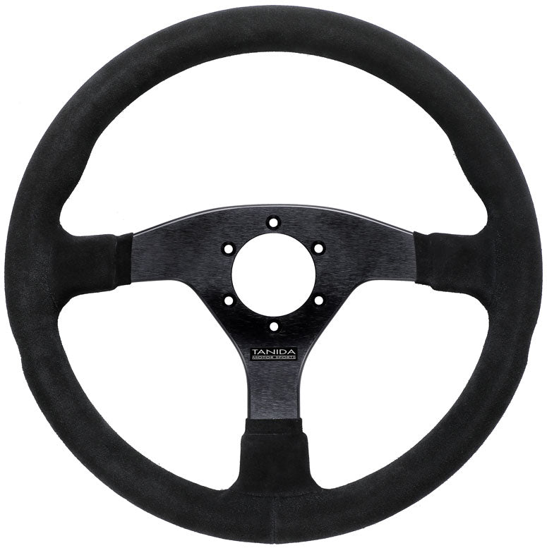 Juran - Racing III 350mm Steering Wheels - 3 Spokes Suede 350mm - FLAT Dish - 364166 - RZCrewGarage