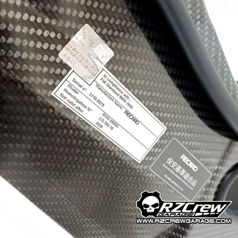 Recaro Japan Pro Racer RMS 2600A Fixed Bucket Seat - Black