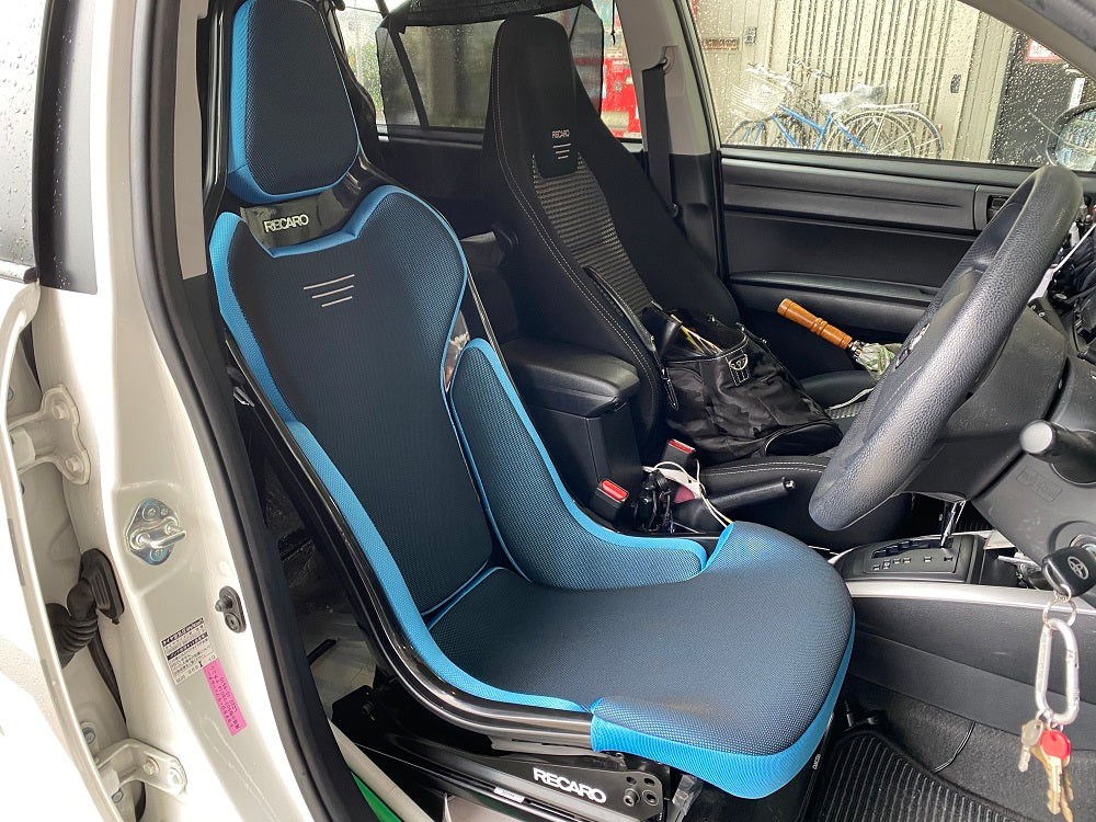 Recaro Japan RCS Fixed Bucket Seat - Black Shell - Blue Fabric - 81-087.20.618-0 - Rzcrewgarage