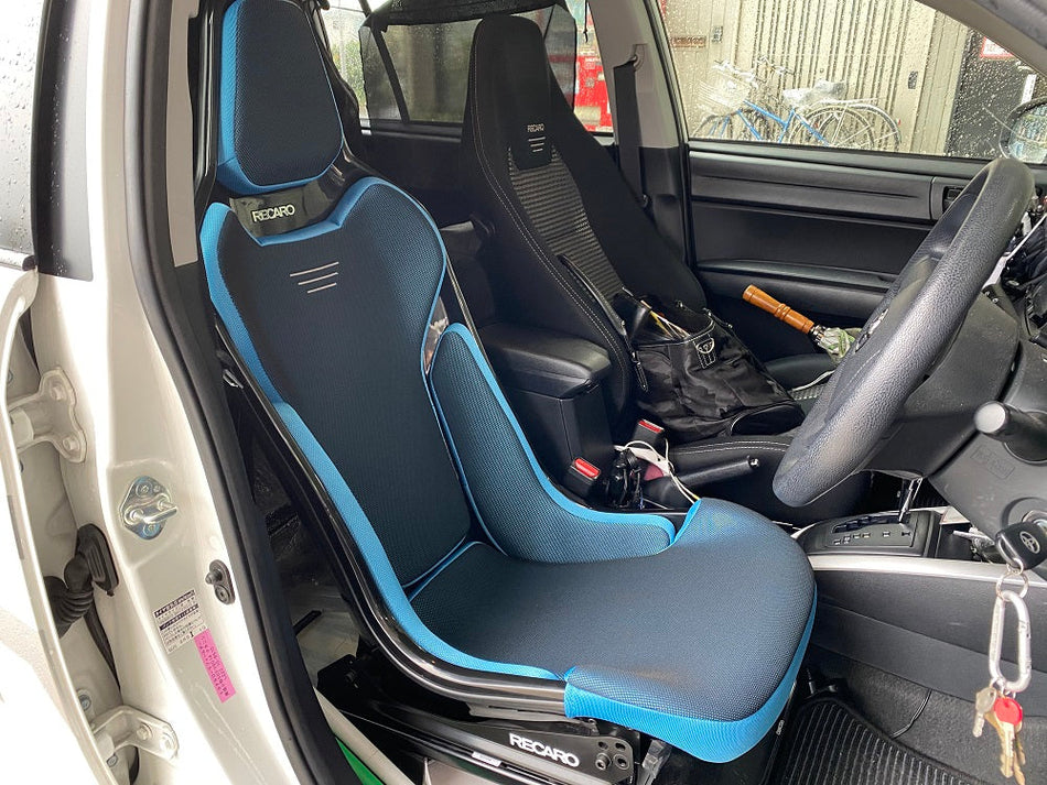 Recaro Japan RCS Fixed Bucket Seat - Black Shell - Blue Fabric - 81-087.20.618-0 - Rzcrewgarage