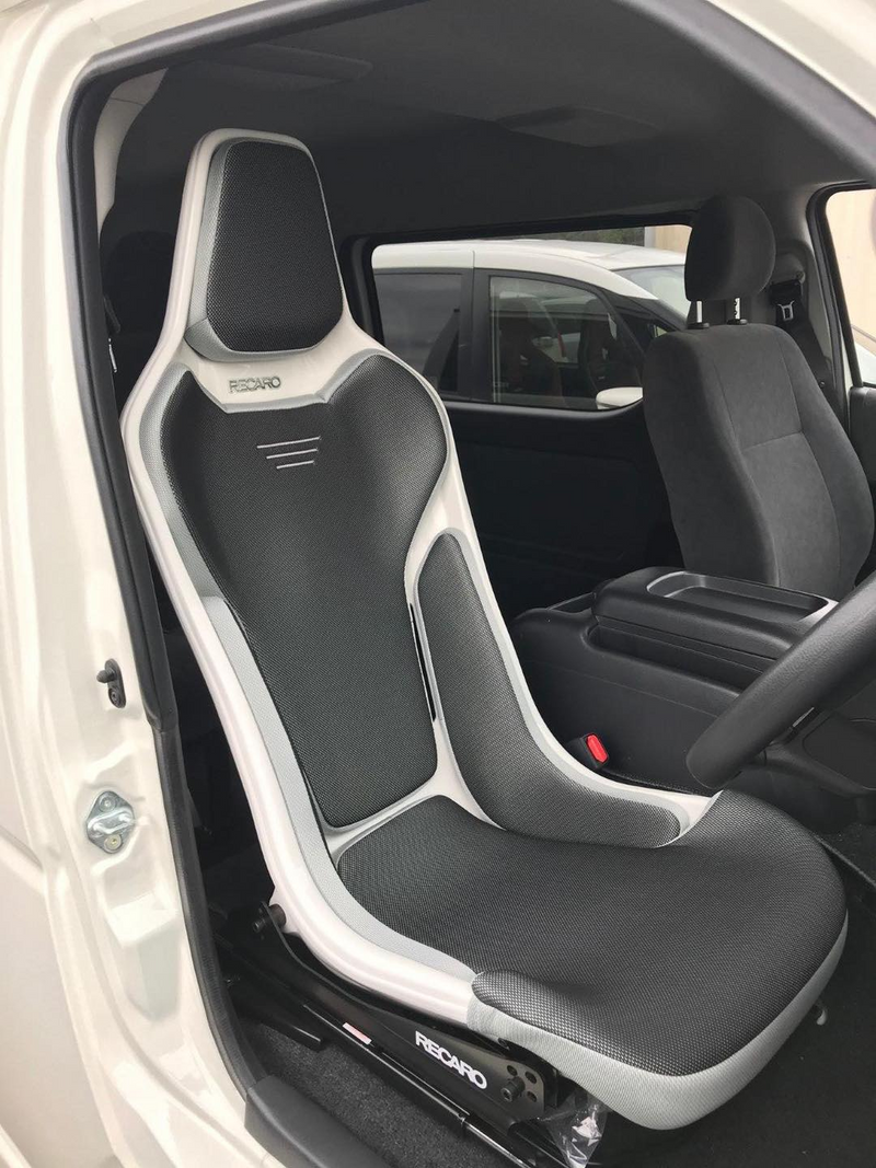 Recaro Japan RCS Fixed Bucket Seat - White Shell - Silver Fabric - 81-087.20.623-0 - Rzcrewgarage