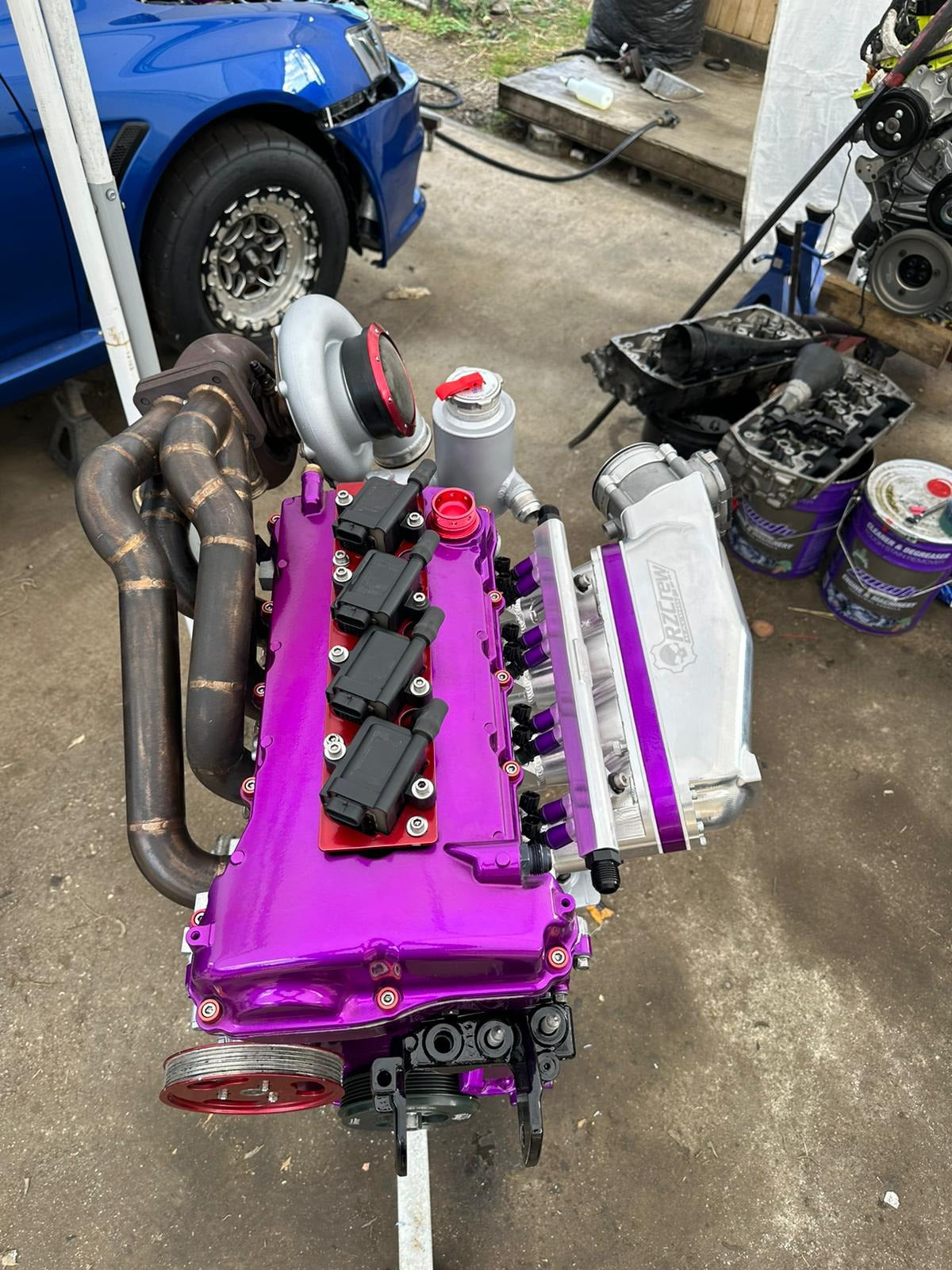 Rzcrew Racing - Billet Airstream Dual injectors Straight Runner Intake Manifold upgrade Kit - Mitsubishi - Lancer Evolution X CZ4A-HVAIR-T-SDIUK-EVOX